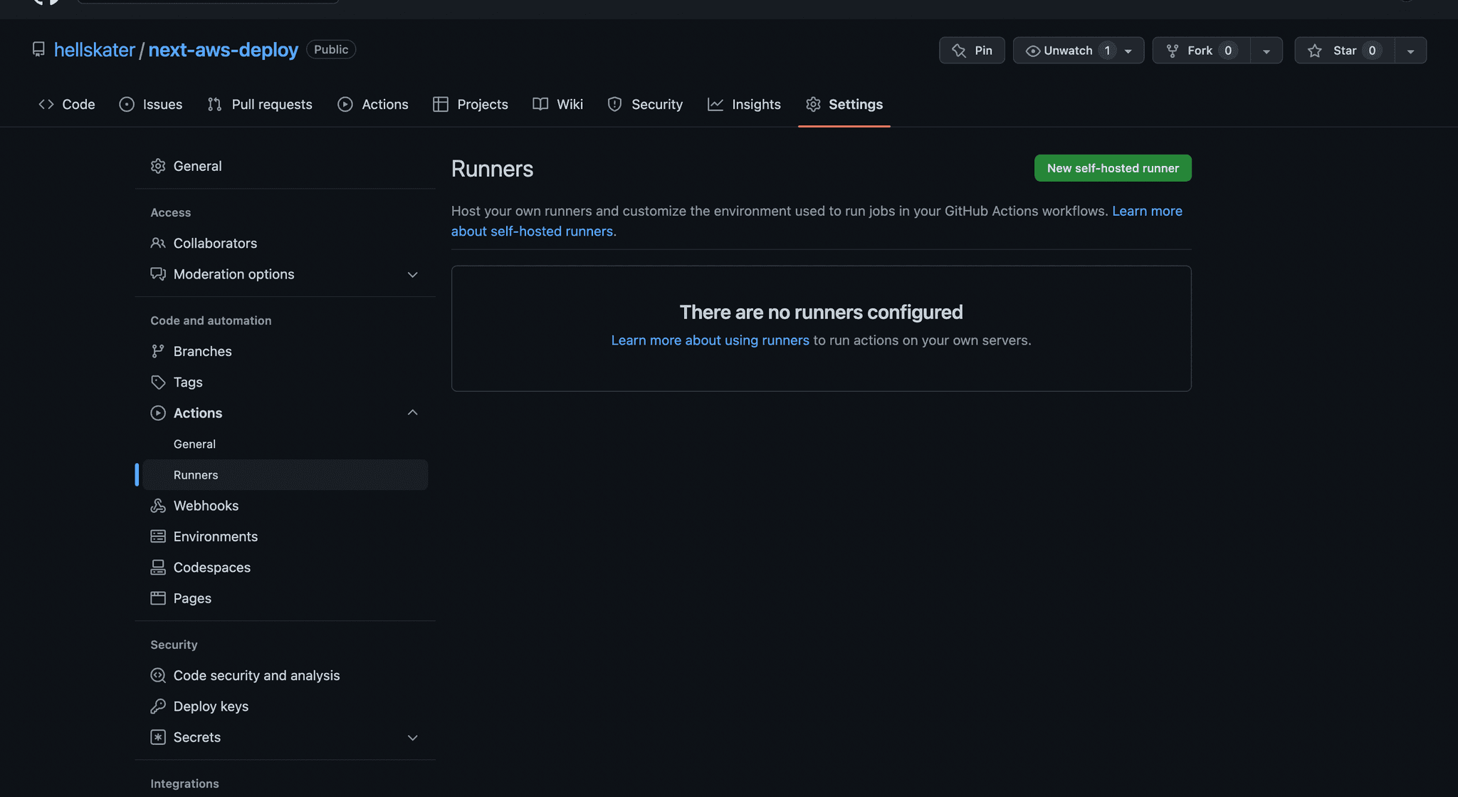 github actions screenshot