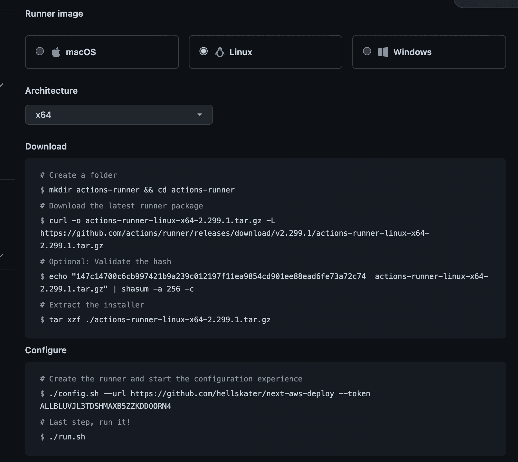 github actions screenshot